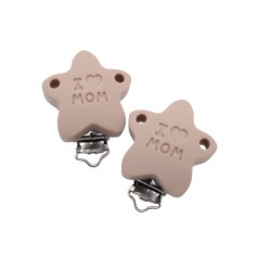 Clip Stella I Love Mom in silicone – Accessorio creativo per portaciucci e articoli handmade