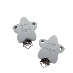 Clip Stella I Love Mom in silicone – Accessorio creativo per portaciucci e articoli handmade