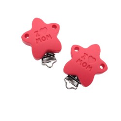 Clip Stella I Love Mom in silicone – Accessorio creativo per portaciucci e articoli handmade