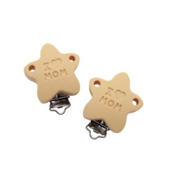 Clip Stella I Love Mom in silicone – Accessorio creativo per portaciucci e articoli handmade