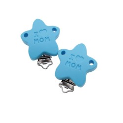 Clip Stella I Love Mom in silicone – Accessorio creativo per portaciucci e articoli handmade