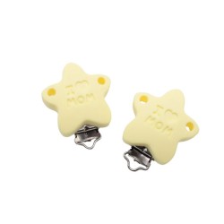 Clip Stella I Love Mom in silicone – Accessorio creativo per portaciucci e articoli handmade
