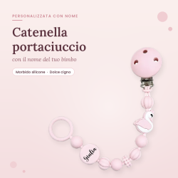 Catenella Portaciuccio in Silicone Personalizzata con Nome e Personaggio
