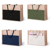 Borsa in juta con tasca frontale personalizzabile in cotone