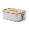 Contenitore Pranzo in Acciaio Inox con Coperchio in Bambù – 1 Litro, Personalizzabile