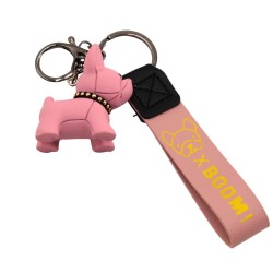Portachiavi Bull Dog in silicone – Accessorio originale per zaini, borse e regali creativi