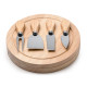Set per Formaggi con 4 Utensili ( COMTE) in Acciaio Inox e Custodia in Legno con Tagliere