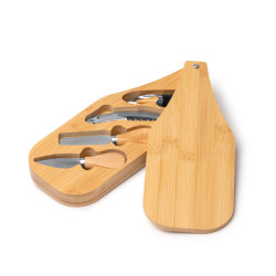 Set per Vino e Formaggio ( GAUDA) con Valigetta in Legno e Utensili in Acciaio