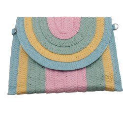 Pochette yuta Multicolor con tracolla – Senza frange, ideale per personalizzazioni handmade
