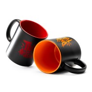 Tazza in ceramica nera con interno colorato