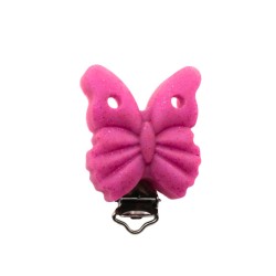 Clip Farfalla glitter in silicone – Accessorio creativo per portaciucci e articoli handmade