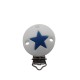 Clip Tonda con Stella in silicone – Accessorio elegante per creazioni handmade e portaciucci