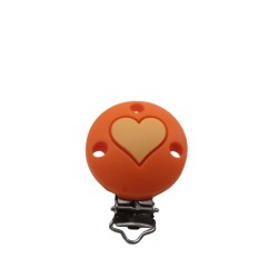 Clip Tonda con Cuore in silicone – Accessorio romantico e sicuro per portaciucci handmade