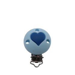 Clip Tonda con Cuore in silicone – Accessorio romantico e sicuro per portaciucci handmade
