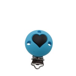 Clip Tonda con Cuore in silicone – Accessorio romantico e sicuro per portaciucci handmade