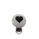 Clip Tonda con Cuore in silicone – Accessorio romantico e sicuro per portaciucci handmade