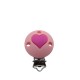 Clip Tonda con Cuore in silicone – Accessorio romantico e sicuro per portaciucci handmade