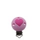 Clip Tonda con Cuore in silicone – Accessorio romantico e sicuro per portaciucci handmade