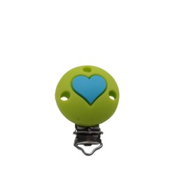 Clip Tonda con Cuore in silicone – Accessorio romantico e sicuro per portaciucci handmade
