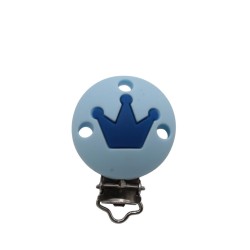 Clip Tonda con Corona in silicone – Accessorio elegante per portaciucci handmade