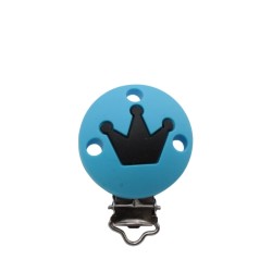 Clip Tonda con Corona in silicone – Accessorio elegante per portaciucci handmade