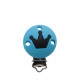Clip Tonda con Corona in silicone – Accessorio elegante per portaciucci handmade