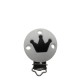 Clip Tonda con Corona in silicone – Accessorio elegante per portaciucci handmade