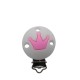 Clip Tonda con Corona in silicone – Accessorio elegante per portaciucci handmade