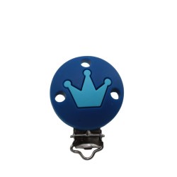 Clip Tonda con Corona in silicone – Accessorio elegante per portaciucci handmade