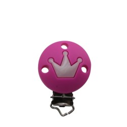 Clip Tonda con Corona in silicone – Accessorio elegante per portaciucci handmade