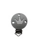 Clip Tonda con Corona in silicone – Accessorio elegante per portaciucci handmade