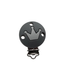 Clip Tonda con Corona in silicone – Accessorio elegante per portaciucci handmade