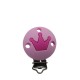 Clip Tonda con Corona in silicone – Accessorio elegante per portaciucci handmade