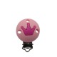 Clip Tonda con Corona in silicone – Accessorio elegante per portaciucci handmade