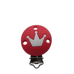 Clip Tonda con Corona in silicone – Accessorio elegante per portaciucci handmade