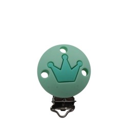 Clip Tonda con Corona in silicone – Accessorio elegante per portaciucci handmade