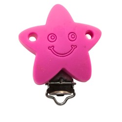 Clip Stella con sorriso in silicone – Accessorio creativo per portaciucci e articoli handmade