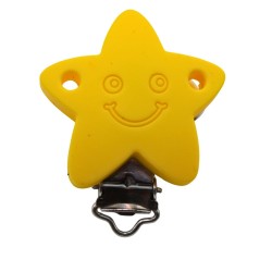Clip Stella con sorriso in silicone – Accessorio creativo per portaciucci e articoli handmade
