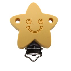 Clip Stella con sorriso in silicone – Accessorio creativo per portaciucci e articoli handmade