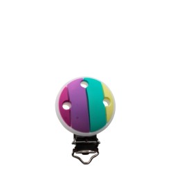 Clip Tonda Multicolor in silicone – Accessorio sicuro e creativo per portaciucci handmade