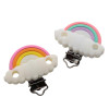 Clip Arcobaleno con Nuvola in silicone – Accessorio colorato per portaciucci handmade