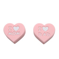 Inserto Cuoricino I Love Mom & Dad in silicone – Dettaglio affettuoso per creazioni handmade