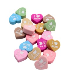 Inserto Cuoricino I Love Mom & Dad in silicone – Dettaglio affettuoso per creazioni handmade