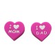 Inserto Cuoricino I Love Mom & Dad in silicone – Dettaglio affettuoso per creazioni handmade