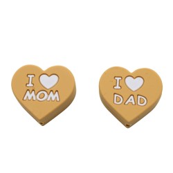 Inserto Cuoricino I Love Mom & Dad in silicone – Dettaglio affettuoso per creazioni handmade