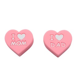 Inserto Cuoricino I Love Mom & Dad in silicone – Dettaglio affettuoso per creazioni handmade