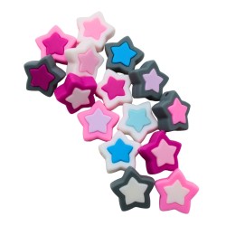Inserto Doppia Stella in silicone – Dettaglio creativo e luminoso per accessori neonato e handmade