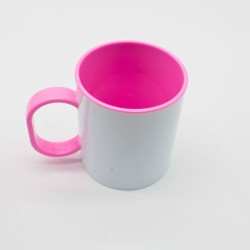 Tazza in plastica da 350 ml - Disponibile in bianco, rosa e celeste