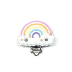 Clip Arcobaleno Con Nuvola in silicone – Accessorio creativo per portaciucci e articoli handmade