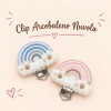 Clip Arcobaleno Con Nuvola in silicone – Accessorio creativo per portaciucci e articoli handmade